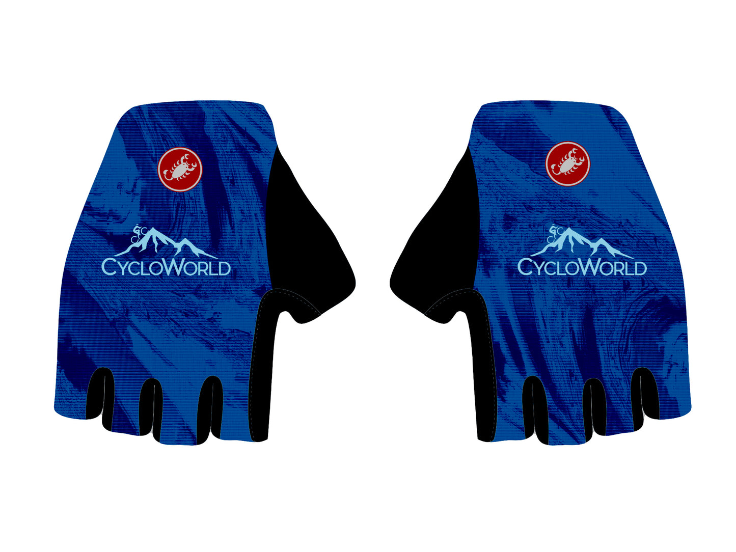 CycloWorld fanwear 2025 -  Castelli Aero Short Gloves Azure Blue